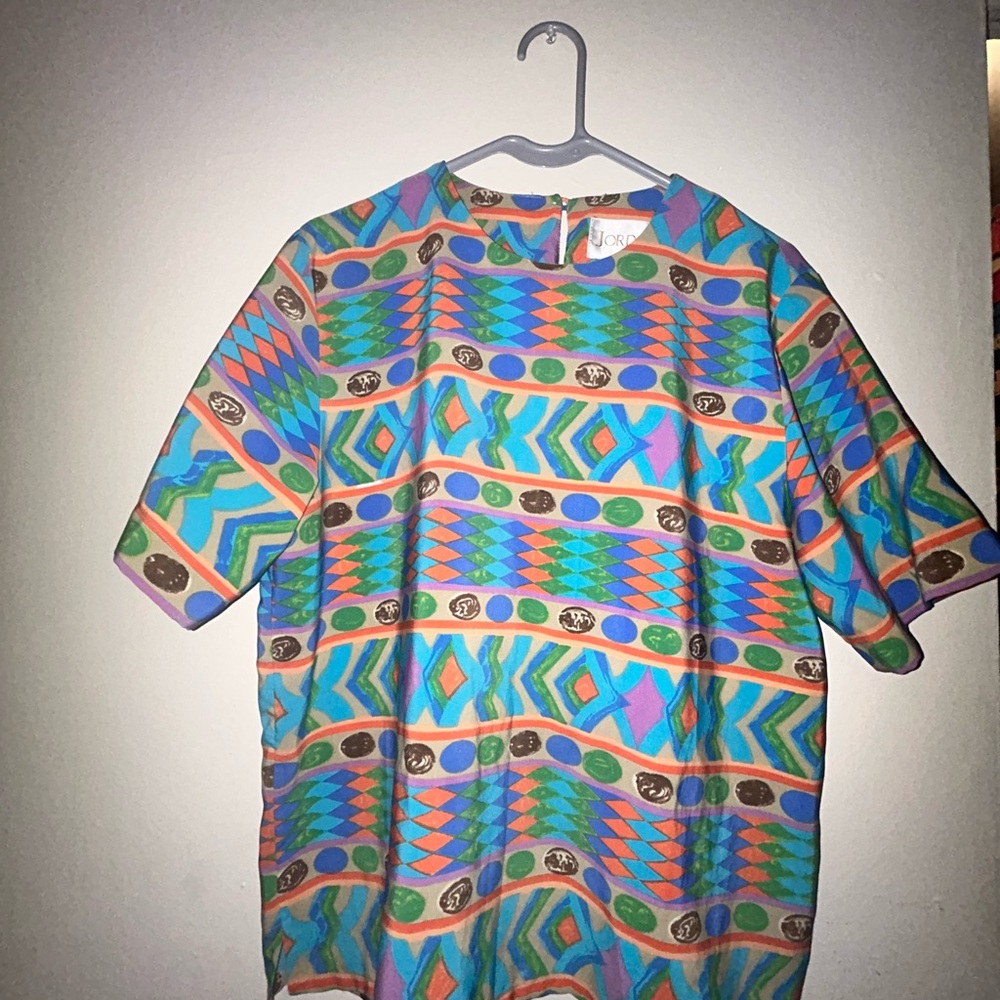Colorful Geometric Patterned Top
